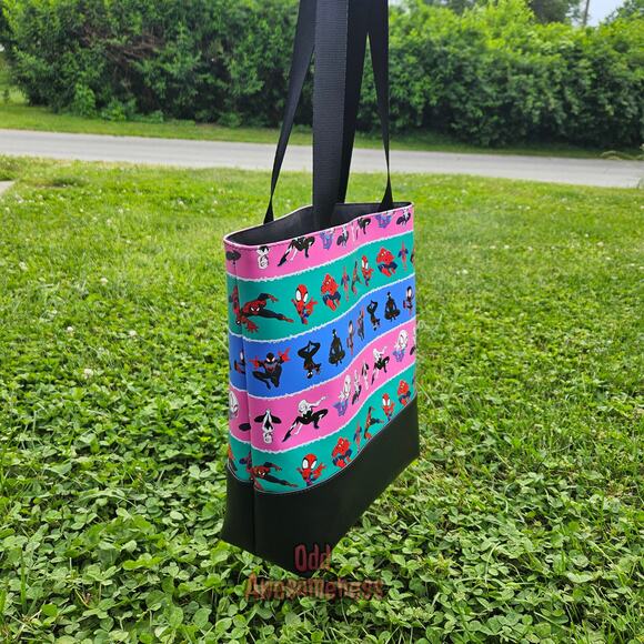 Cartoon Spider Animation Tote Bag Purse Vinyl Grocery Shopping Shoulder Tuesday - Picture 7 of 10